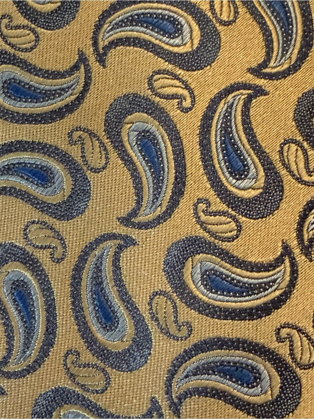 Ermenegildo Zegna Yellow and Blue Paisley Silk Tie